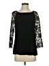 Promod 100% Viscose Black 3/4 Sleeve Top Size EU 34 / US 4 - photo 1