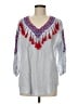 Chico's 100% Cotton Gray 3/4 Sleeve Blouse Size M - photo 1