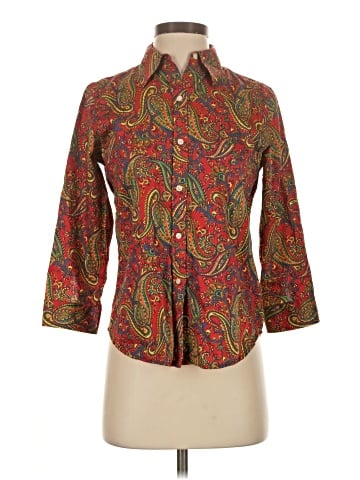 Lauren by Ralph Lauren 3/4 Sleeve Button-Down Shirt (view 1)