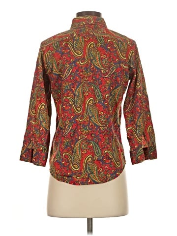 Lauren by Ralph Lauren 3/4 Sleeve Button-Down Shirt (view 2)