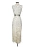 Mac Duggal 100% Polyester Metallic Silver Cocktail Dress Size 2 - photo 2