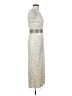 Mac Duggal 100% Polyester Metallic Silver Cocktail Dress Size 2 - photo 4