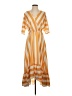 Unbranded 100% Polyester Stripes Orange Casual Dress Size S - photo 1