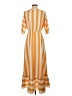 Unbranded 100% Polyester Stripes Orange Casual Dress Size S - photo 2
