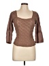Gimmicks Brown 3/4 Sleeve Top Size L - photo 1