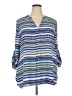 Roz & Ali 100% Polyester Blue 3/4 Sleeve Blouse Size 2X - photo 1