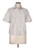 Be Cool Print Ivory Short Sleeve Blouse Size L - photo 1