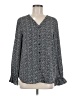 T Tahari 100% Polyester Gray Long Sleeve Blouse Size M - photo 1