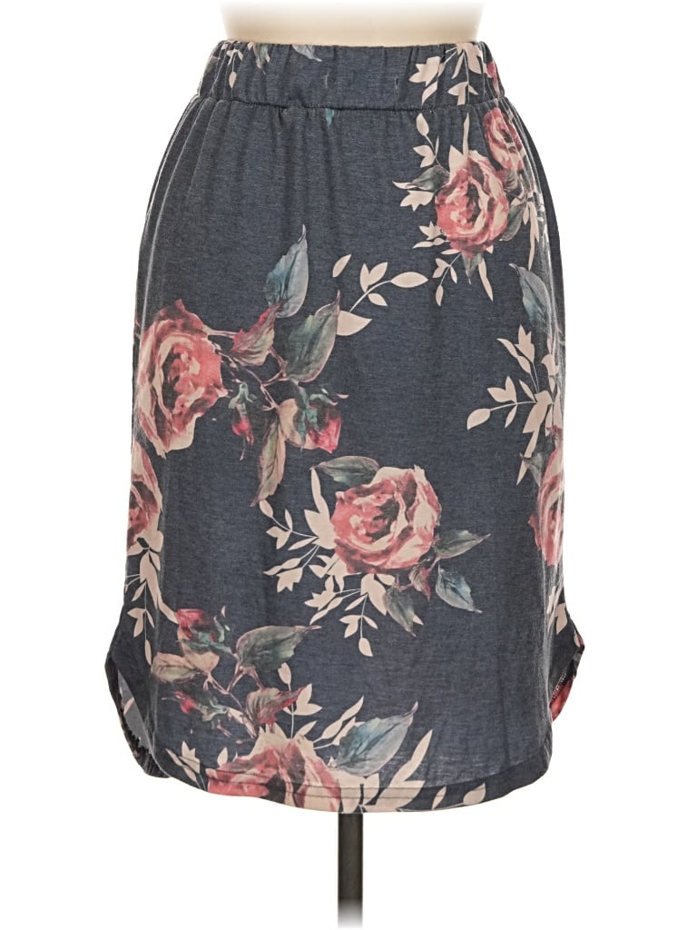 Pre-owned Tickled Teal Casual Skirt In Gray