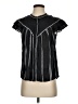 FRAME 100% Ramie Black Short Sleeve Blouse Size S - photo 1