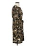 Ann Taylor LOFT 100% Polyester Print Brown Casual Dress Size XS - photo 4