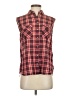 BDG 100% Cotton Plaid Red Sleeveless Button-Down Shirt Size S - photo 1