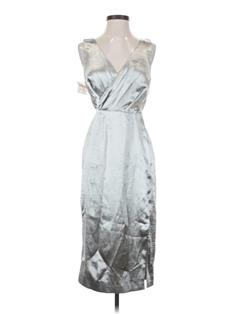 Pre-owned Fame And Partners Cocktail Dress In Silver