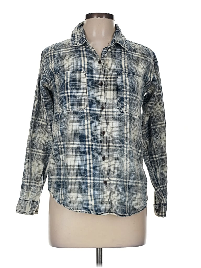 Pre-owned Vanilla Star Long Sleeve Button Down Shirt In Blue