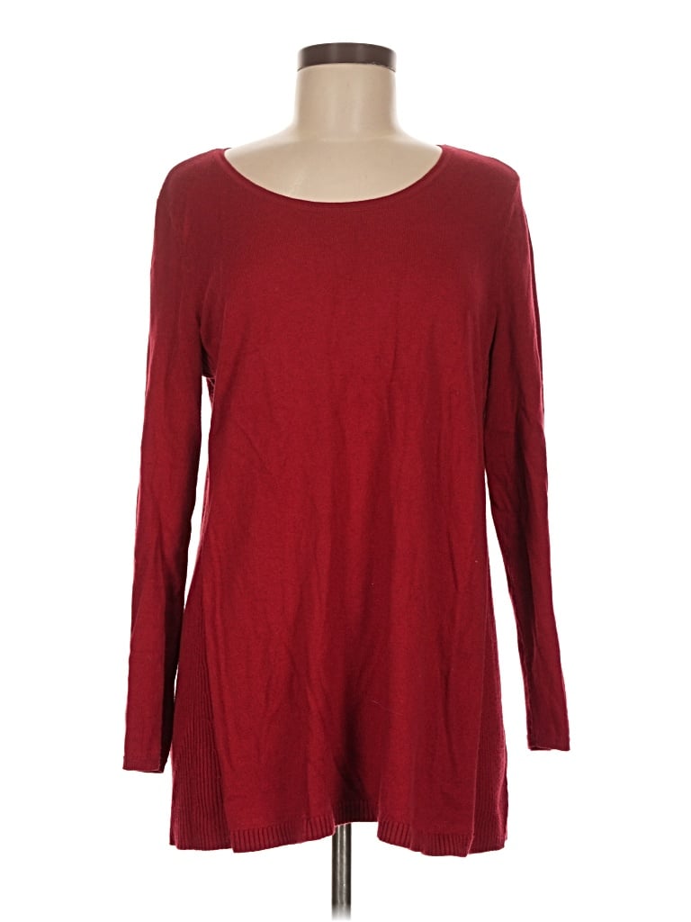 Pre-owned Jjill Long Sleeve T-shirt In Burgundy