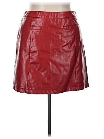 Kate Kasin Faux Leather Skirt (view 1)