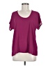 Soprano 100% Polyester Burgundy Short Sleeve Blouse Size M - photo 1