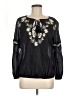 Tory Burch 100% Cotton Black Long Sleeve Blouse Size 8 - photo 1