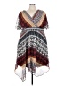 CHRIS McLaughlin 100% Polyester Print Brown Casual Dress Size 24 - photo 1