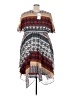 CHRIS McLaughlin 100% Polyester Print Brown Casual Dress Size 24 - photo 2