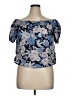 J.Crew Blue Short Sleeve Blouse Size XL - photo 1