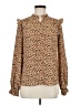 Rachel Parcell 100% Polyester Animal Print Brown Long Sleeve Blouse Size 8 - photo 1
