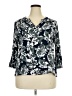 Monday Fun 100% Rayon Floral Green 3/4 Sleeve Blouse Size 2X - photo 1