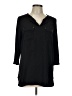 Reitmans 100% Polyester Black 3/4 Sleeve Blouse Size L - photo 1
