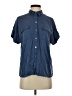 J.Jill 100% Modal Solid Blue Short Sleeve Button-Down Shirt Size S - photo 1