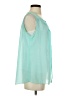 Poema 100% Polyester Teal Sleeveless Blouse Size S - photo 4