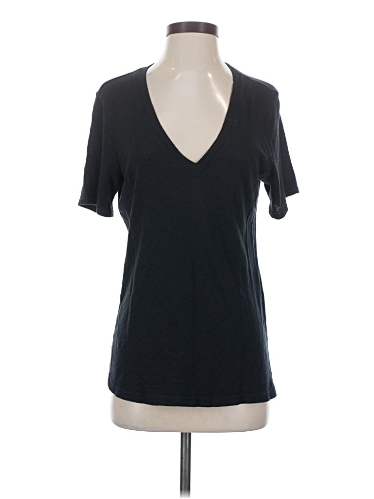 Pre-owned Splendid Short Sleeve Top Black V-neck Tops