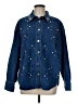 Assorted Brands 100% Polyester Stars Blue Long Sleeve Blouse Size M - photo 1