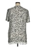 Rose + Olive Silver Short Sleeve Blouse Size XL - photo 2