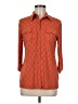 Charter Club Orange 3/4 Sleeve Button-Down Shirt Size M - photo 1