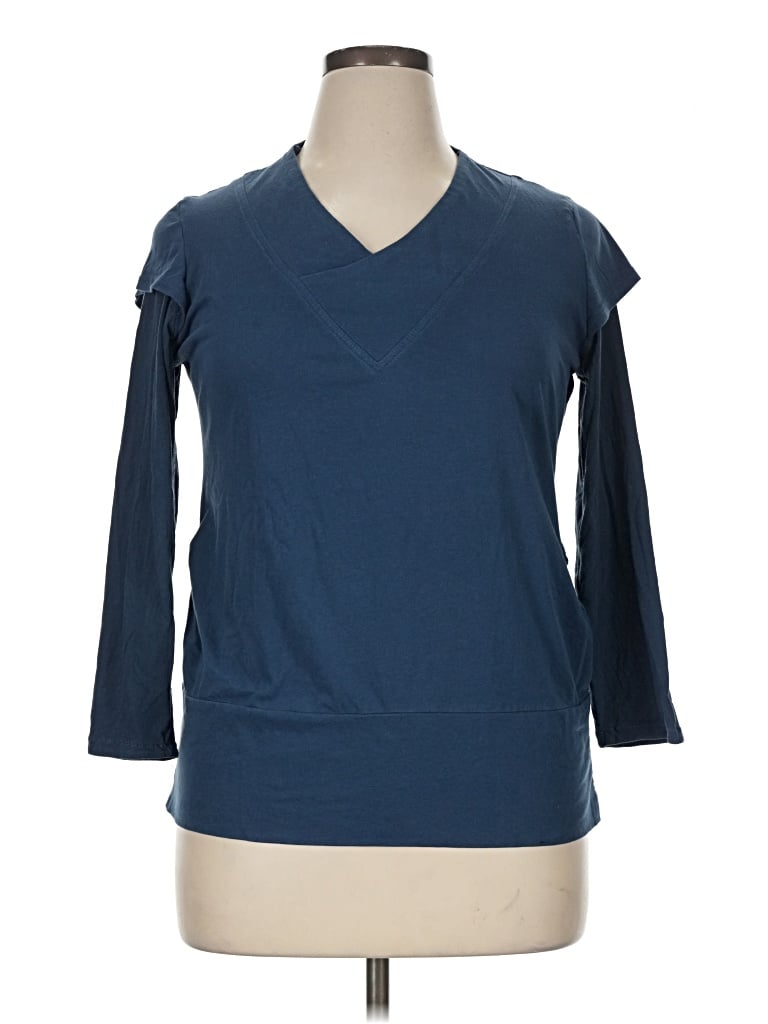 Pre-owned Cabela's 3/4 Sleeve T-shirt In Blue