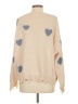 Adora 100% Polyester Hearts Tan Pullover Sweater Size S - photo 2