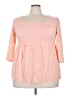 Torrid 100% Polyester Pink 3/4 Sleeve Blouse Size 2X Plus (2) - photo 1