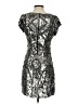 Parker 100% Silk Metallic Silver Cocktail Dress Size 4 - photo 2