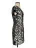 Parker 100% Silk Metallic Silver Cocktail Dress Size 4 - photo 4