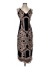 Foxiedox 100% Polyester Graphic Brown Cocktail Dress Size S - photo 1