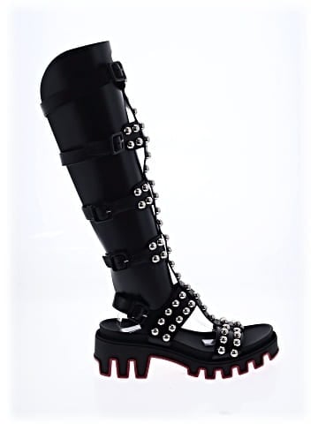 Christian Louboutin Leather Gladiadune Studded Sandals 60mm (view 1)