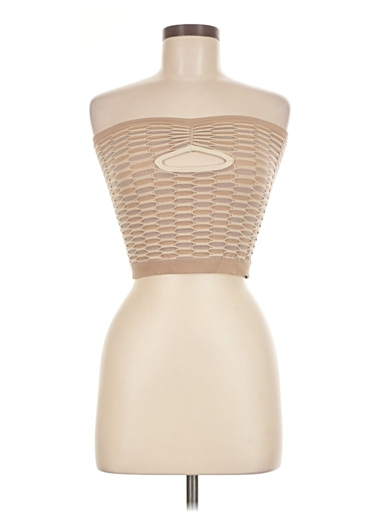 Pre-owned Out From Under Tube Top Tan Strapless Neckline Tops