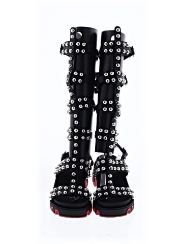 Christian Louboutin Leather Gladiadune Studded Sandals 60mm (view 2)