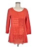 JM Collection 100% Cotton Orange 3/4 Sleeve Top Size M - photo 1
