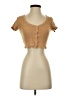 Forever 21 Tan Short Sleeve Henley Size S - photo 1