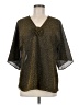 Assorted Brands 100% Polyester Black Gold 3/4 Sleeve Blouse Size M - photo 1