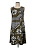 AB Studio 100% Polyester Graphic Brown Casual Dress Size M - photo 1