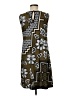AB Studio 100% Polyester Graphic Brown Casual Dress Size M - photo 2