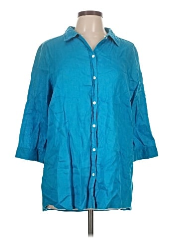 Investments 3/4 Sleeve Button-Down Shirt (view 1)