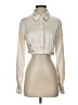 Forever 21 100% Polyester Metallic Ivory Long Sleeve Blouse Size S - photo 1